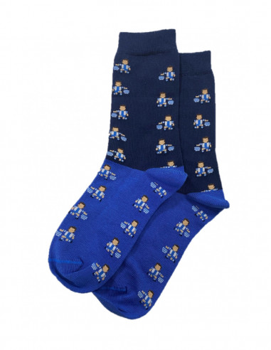 MITJONS PIXEL BLAU-NAVY